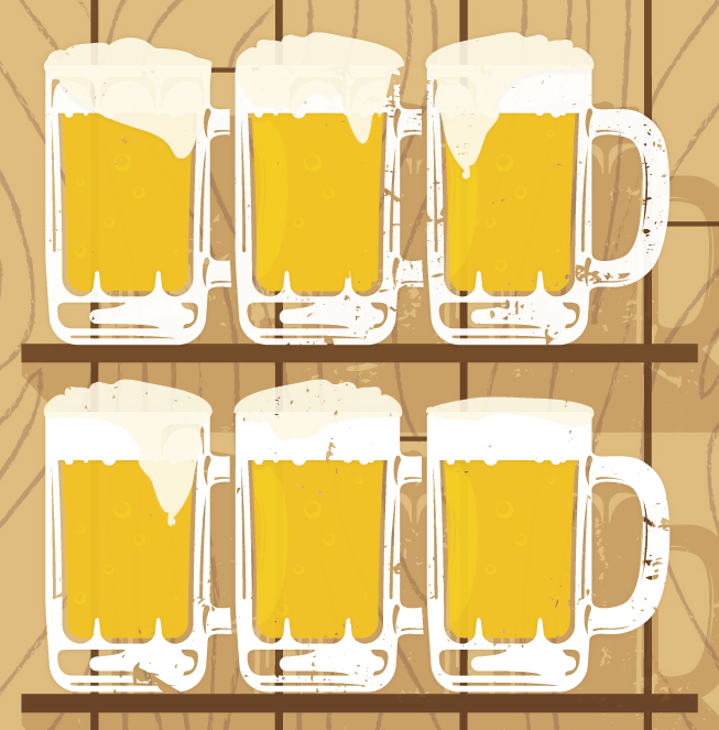Beer Steins Vector Graphics