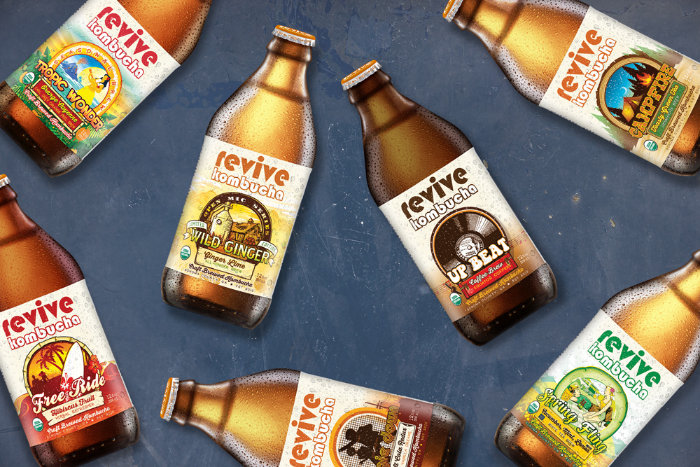 Revive Kombucha Bottle Packaging & Design